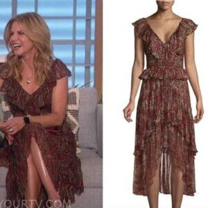 The Kooples Luxurious Silk Paisley Dress Brand Size 1/XS